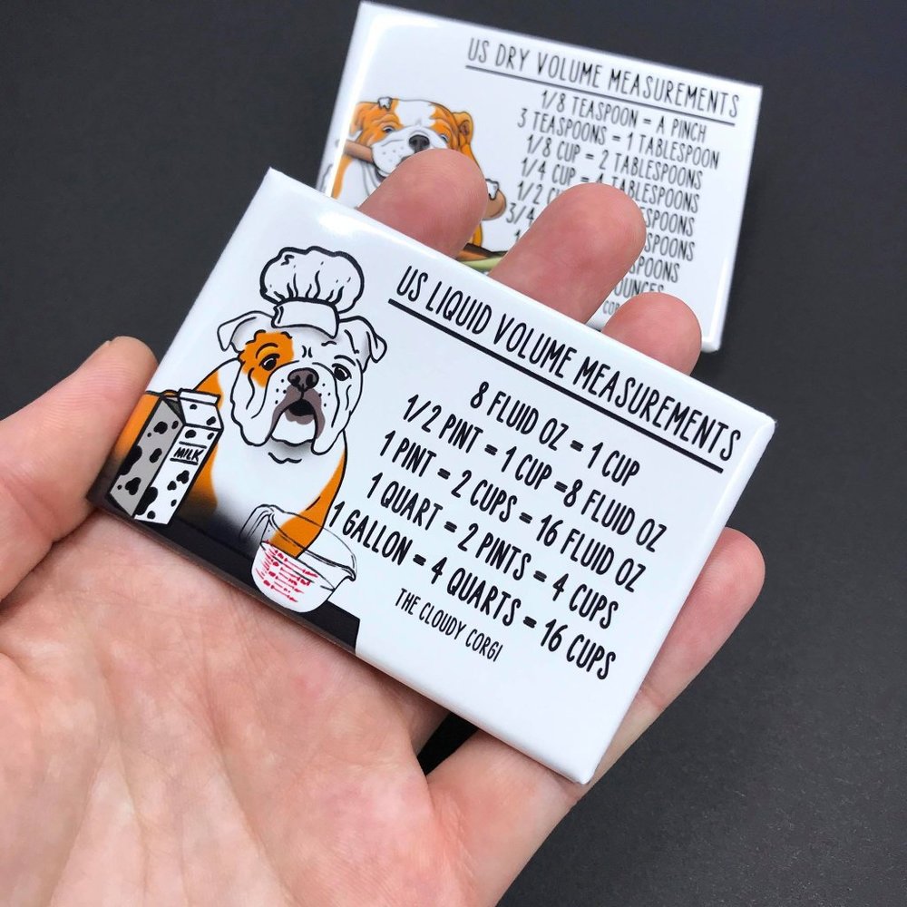 English Bulldog Kitchen Measuring Chart Magnet Set - Picture 2 of 6